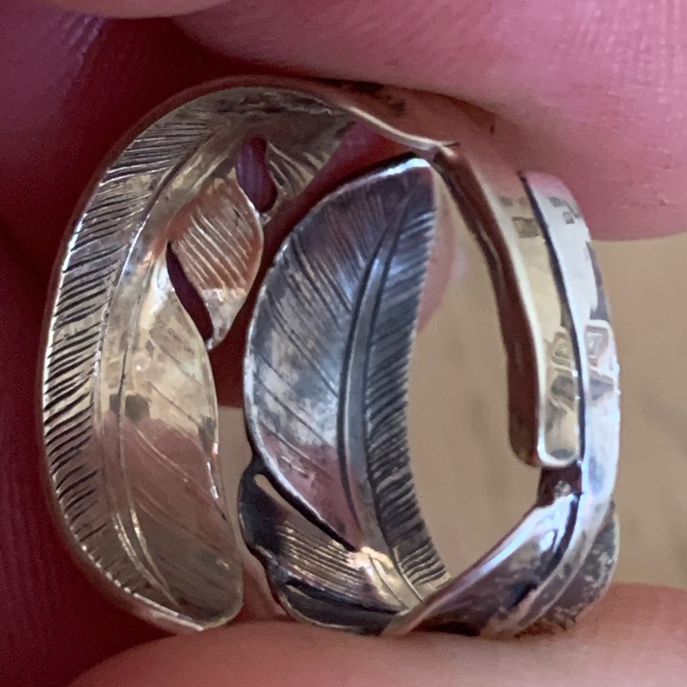 Goros Double Feather Solid Gold And Silver Ring - image 8